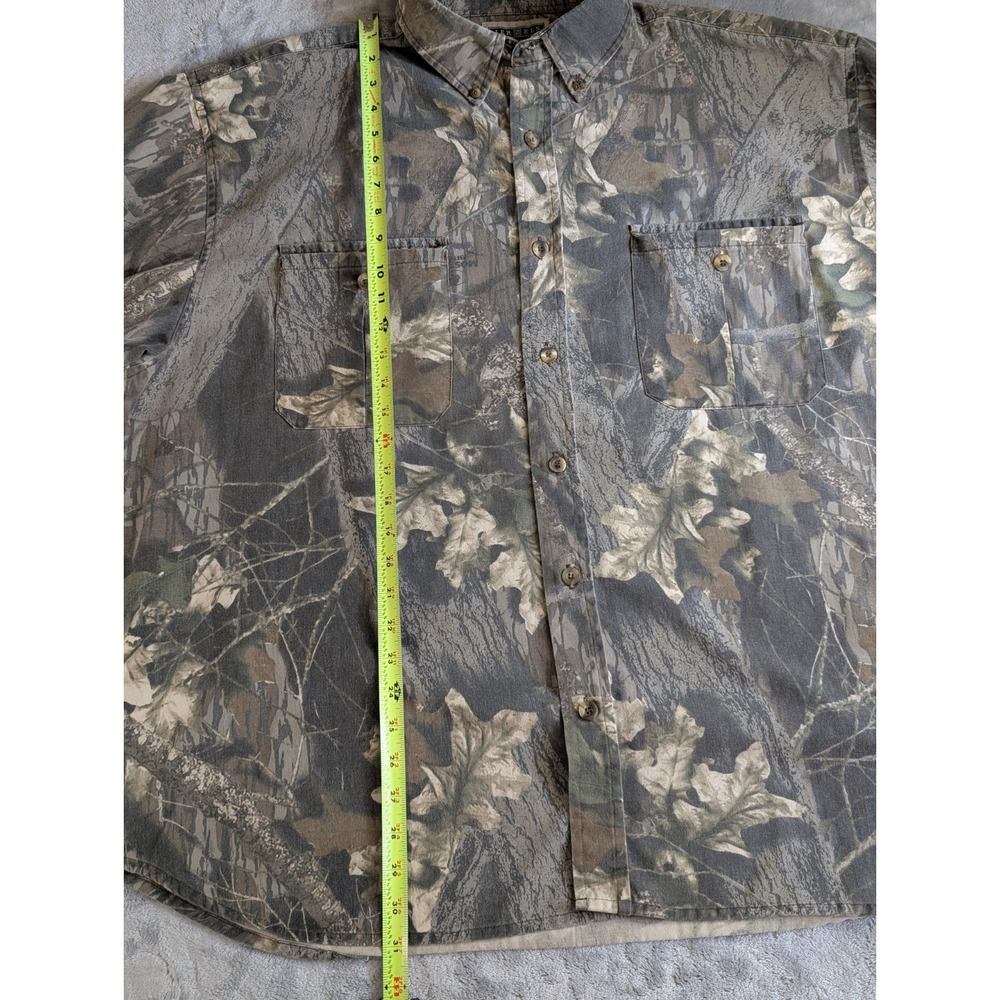 VTG Jerzees Outdoors Mossy Oak Break Up Long Sleeve Button Up Men's 2XL USA - Picture 3 of 7